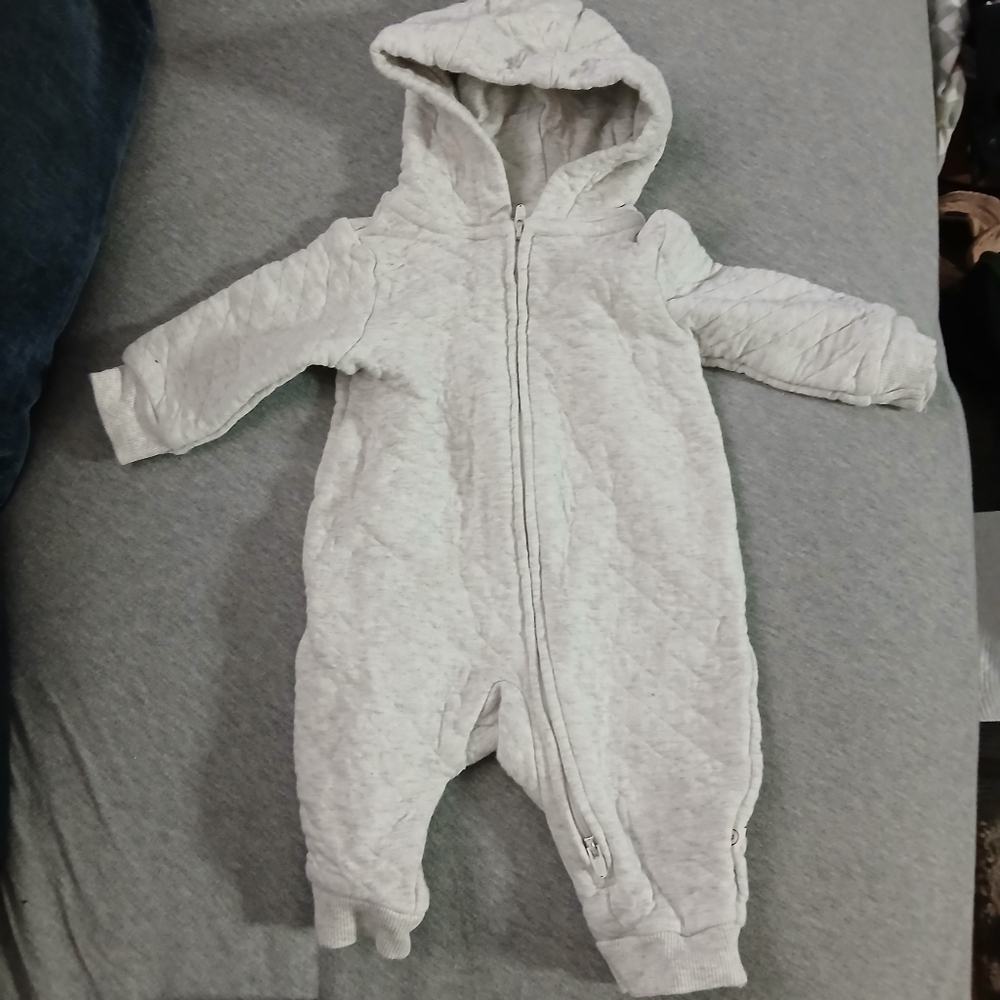 Cotton Quilted Baby Coveralls- 3mo